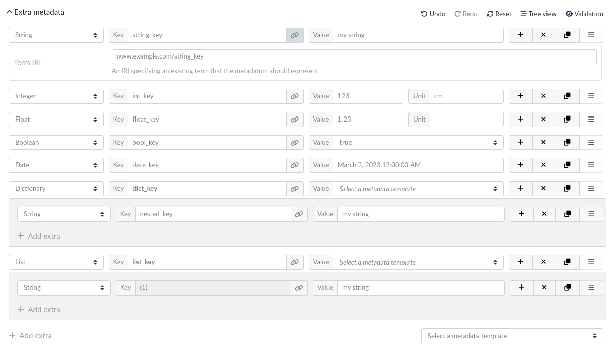 Generic metadata editor in KadiWeb