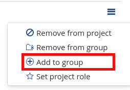 Add an user to a subgroup