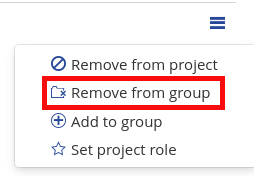 Remove an user from a (sub)group