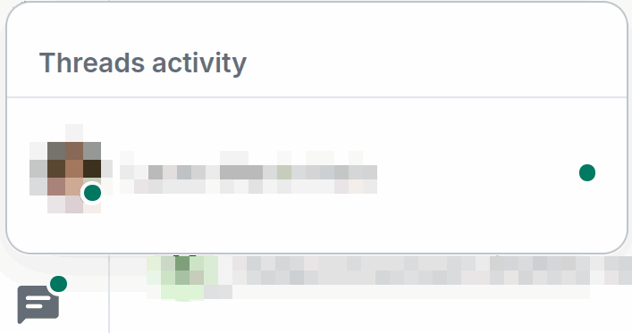 thread view with activity blob